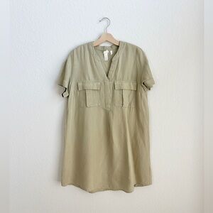 h&m linen blend dress